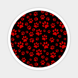 Red Paw Print Magnet